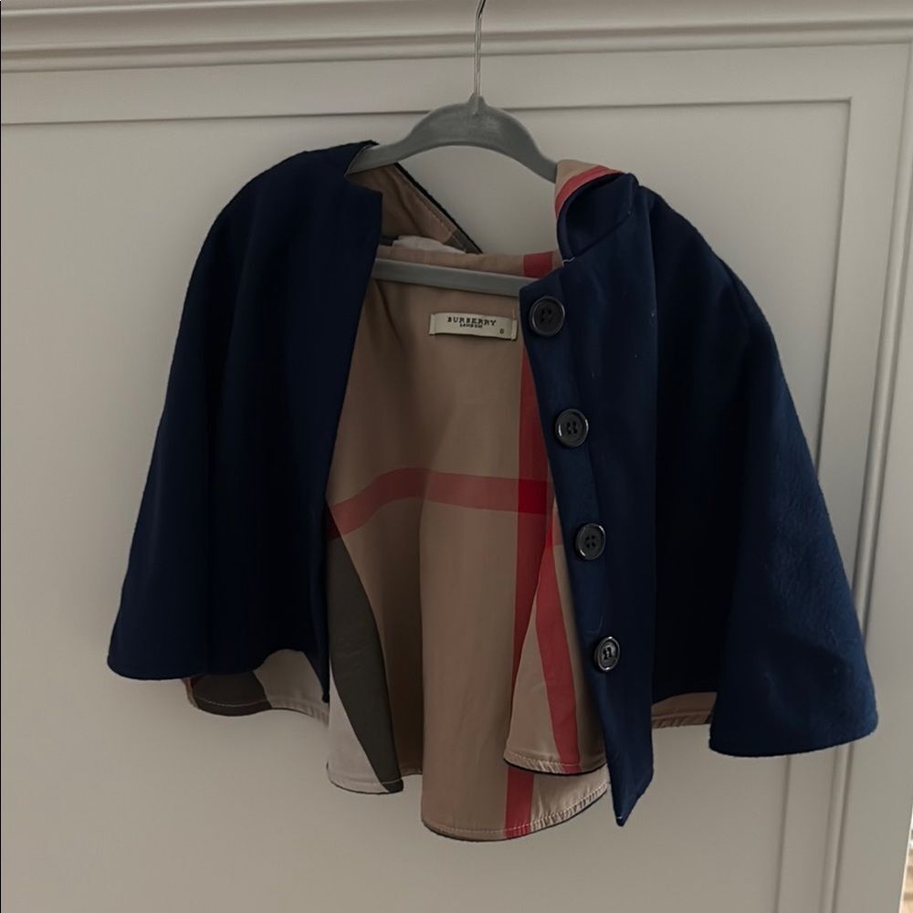 Burberry kids Dark Blue Buttoned Cape S
